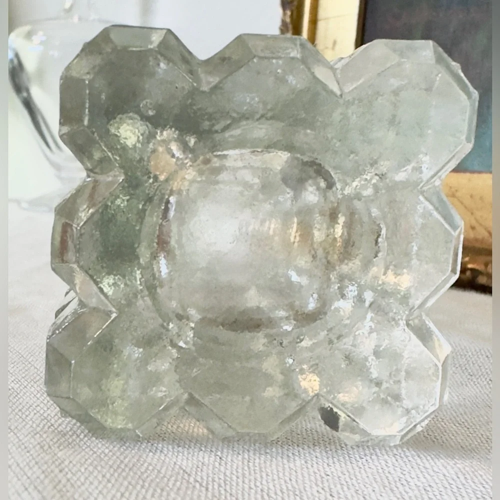 Faceted Diamond Cut Studded Crystal Bud Vase